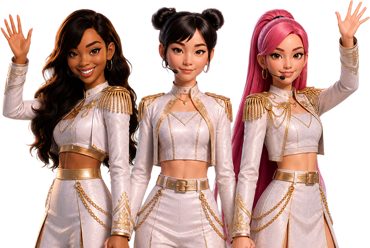 Mia, Luna and Jade from KPOP Party WAVING